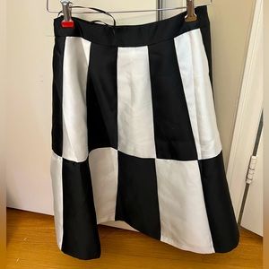 A Line Rayon Black and White Skirt